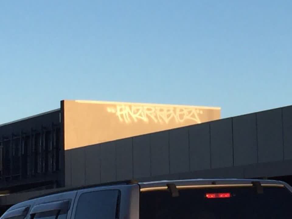 The photograph attached to this graffiti report