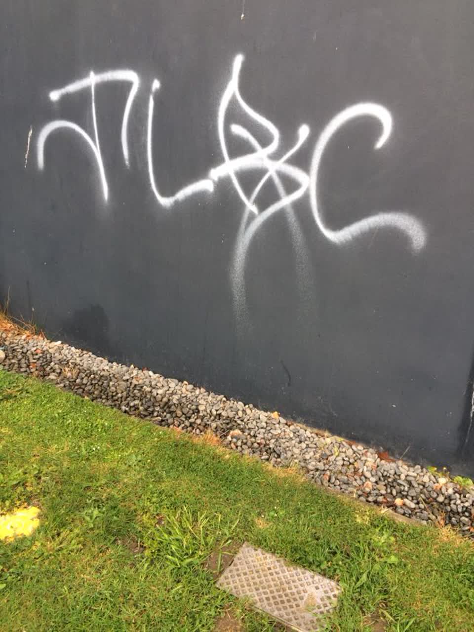 The photograph attached to this graffiti report