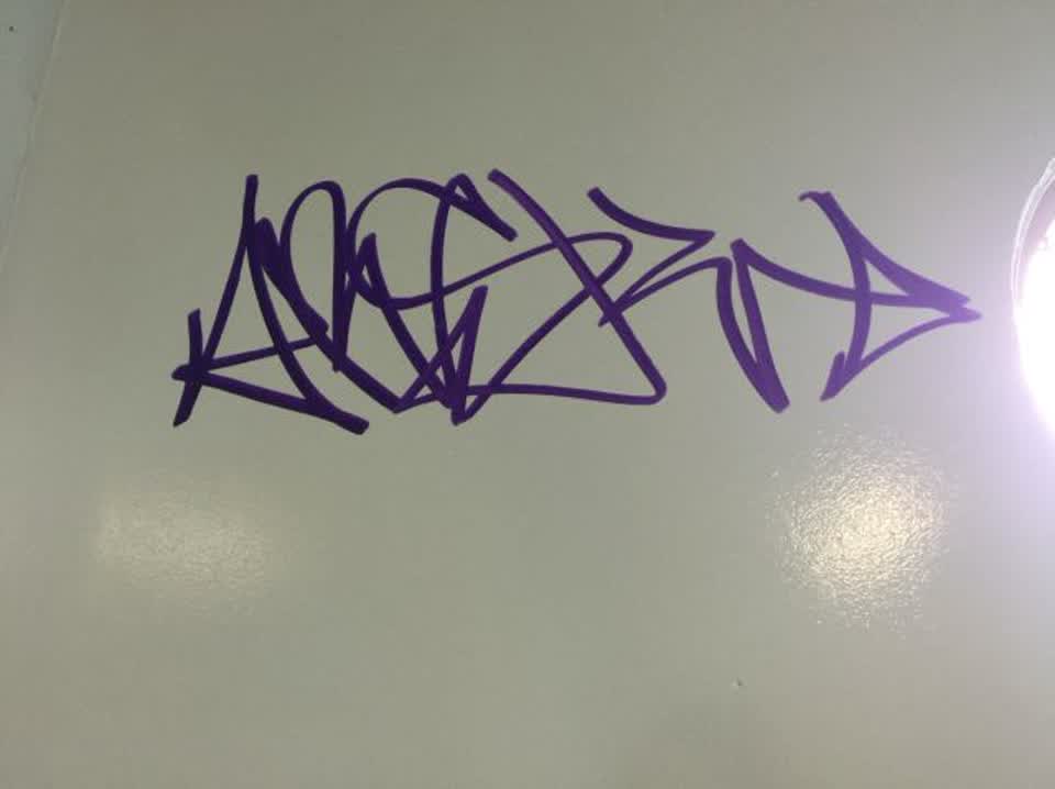 The photograph attached to this graffiti report