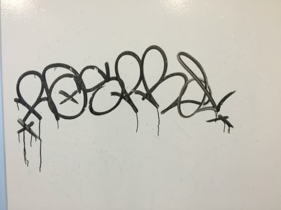 The photograph attached to this graffiti report