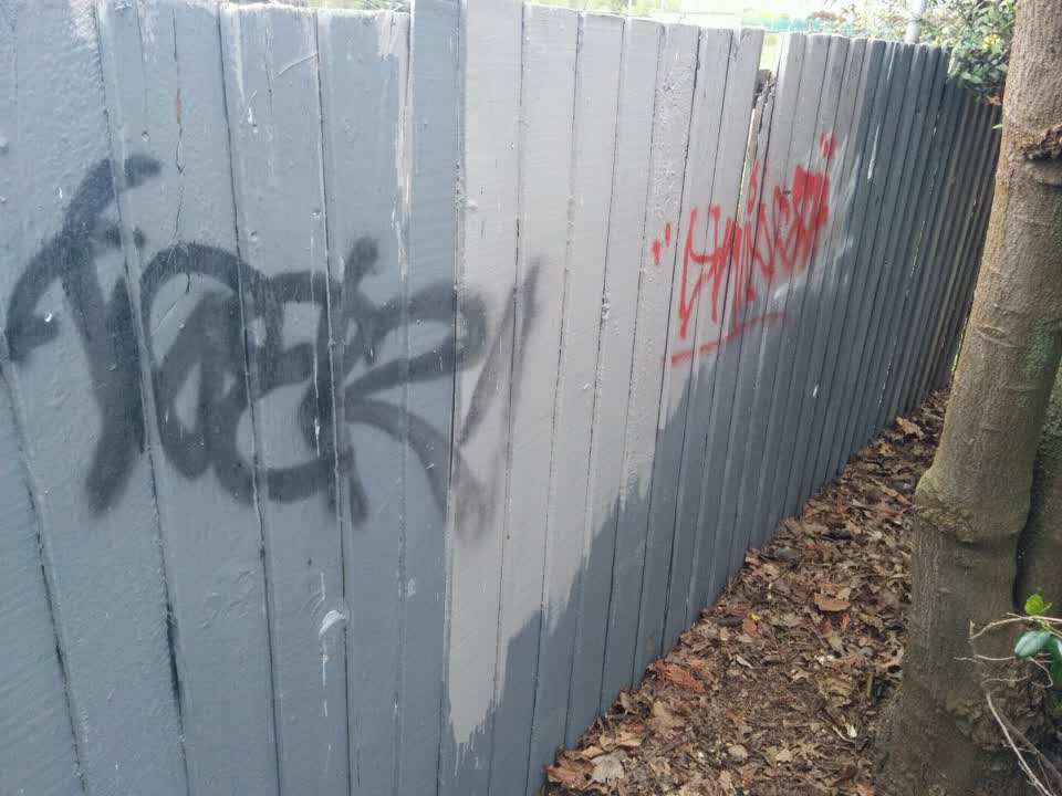 The photograph attached to this graffiti report