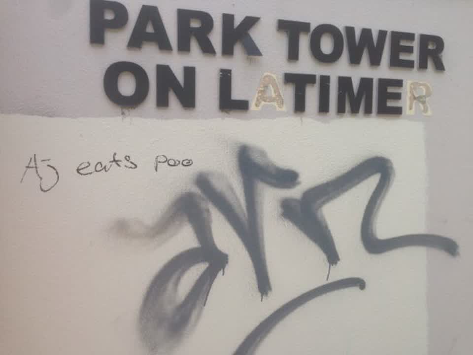 The photograph attached to this graffiti report
