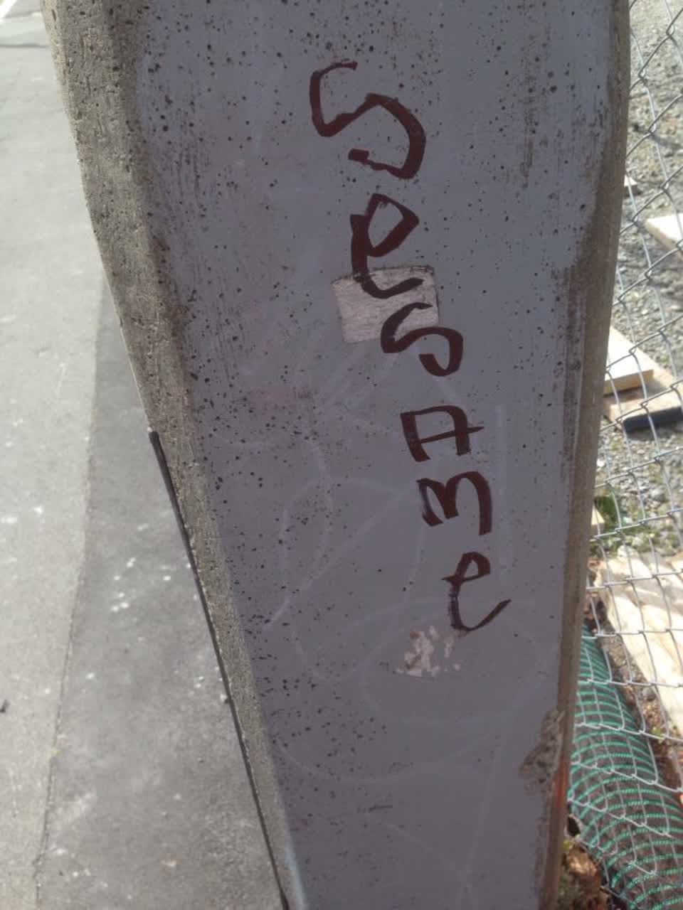 The photograph attached to this graffiti report