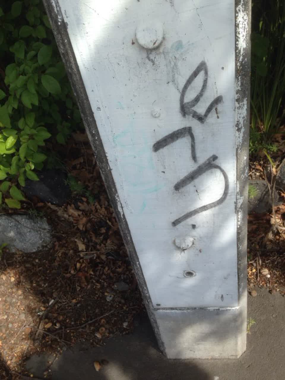 The photograph attached to this graffiti report
