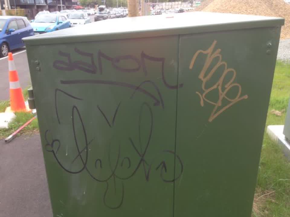 The photograph attached to this graffiti report