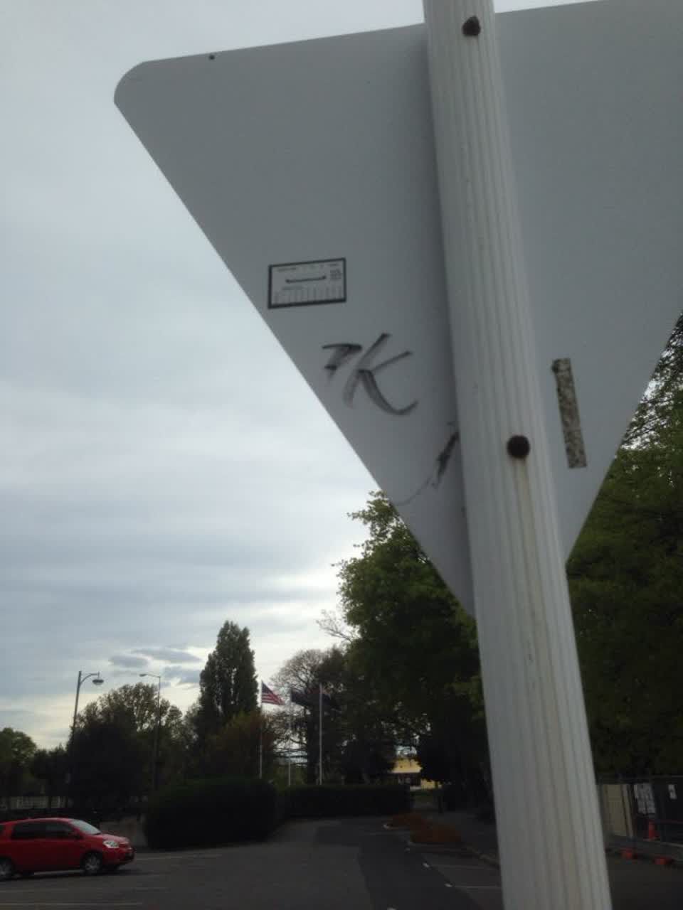 The photograph attached to this graffiti report