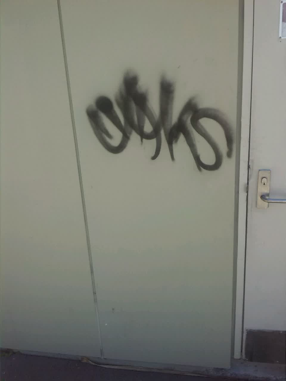 The photograph attached to this graffiti report