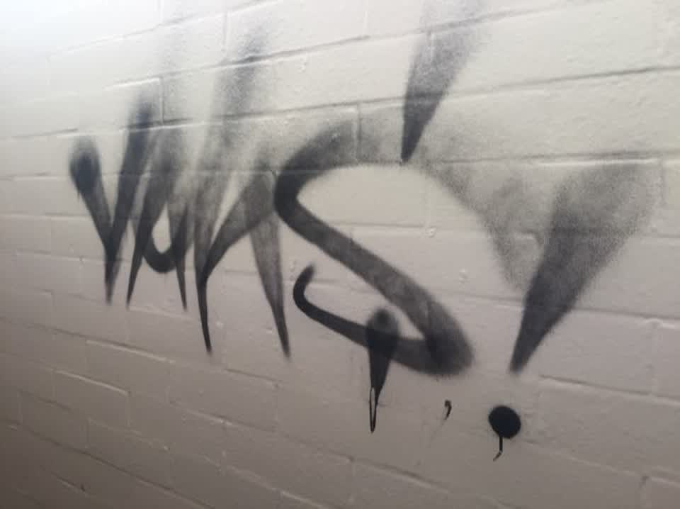 The photograph attached to this graffiti report