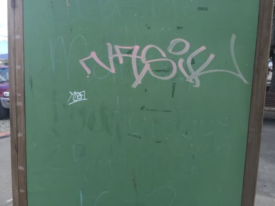 The photograph attached to this graffiti report