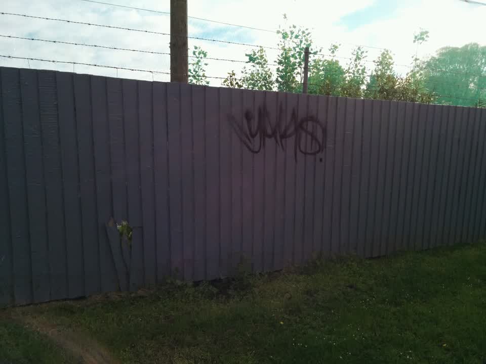 The photograph attached to this graffiti report