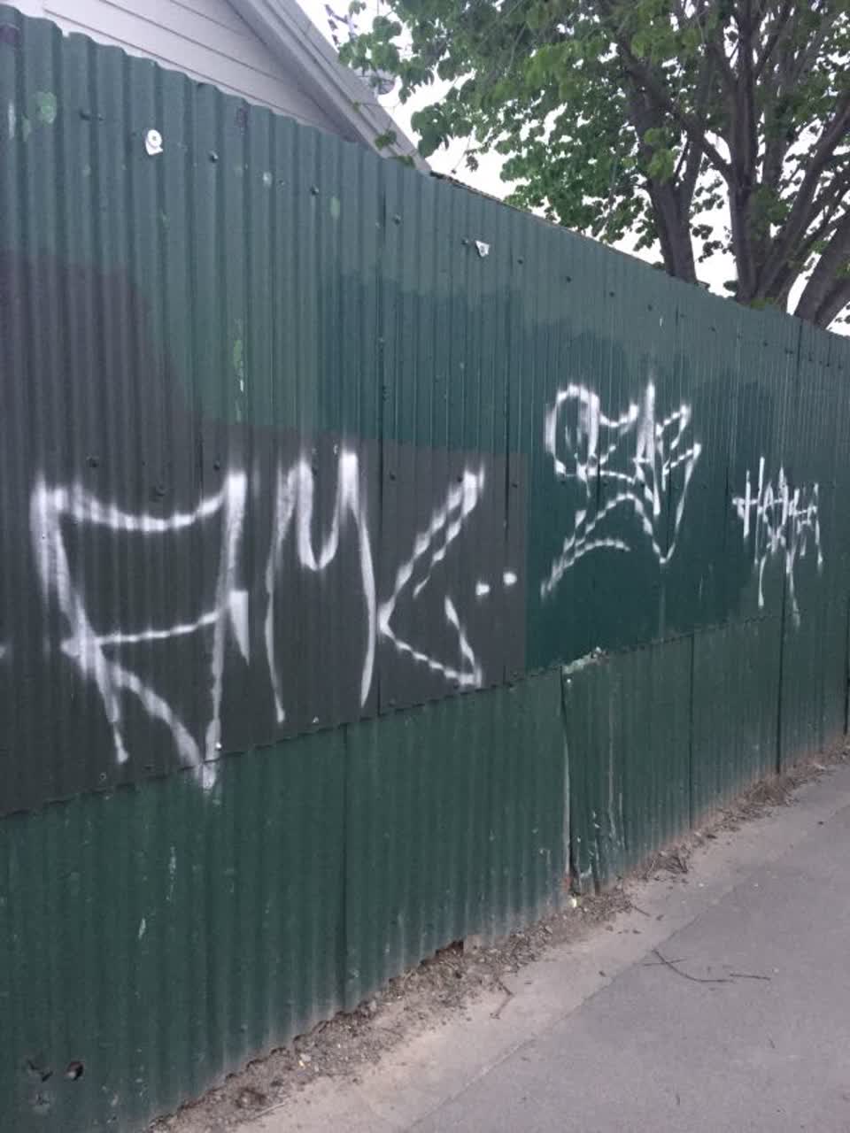 The photograph attached to this graffiti report