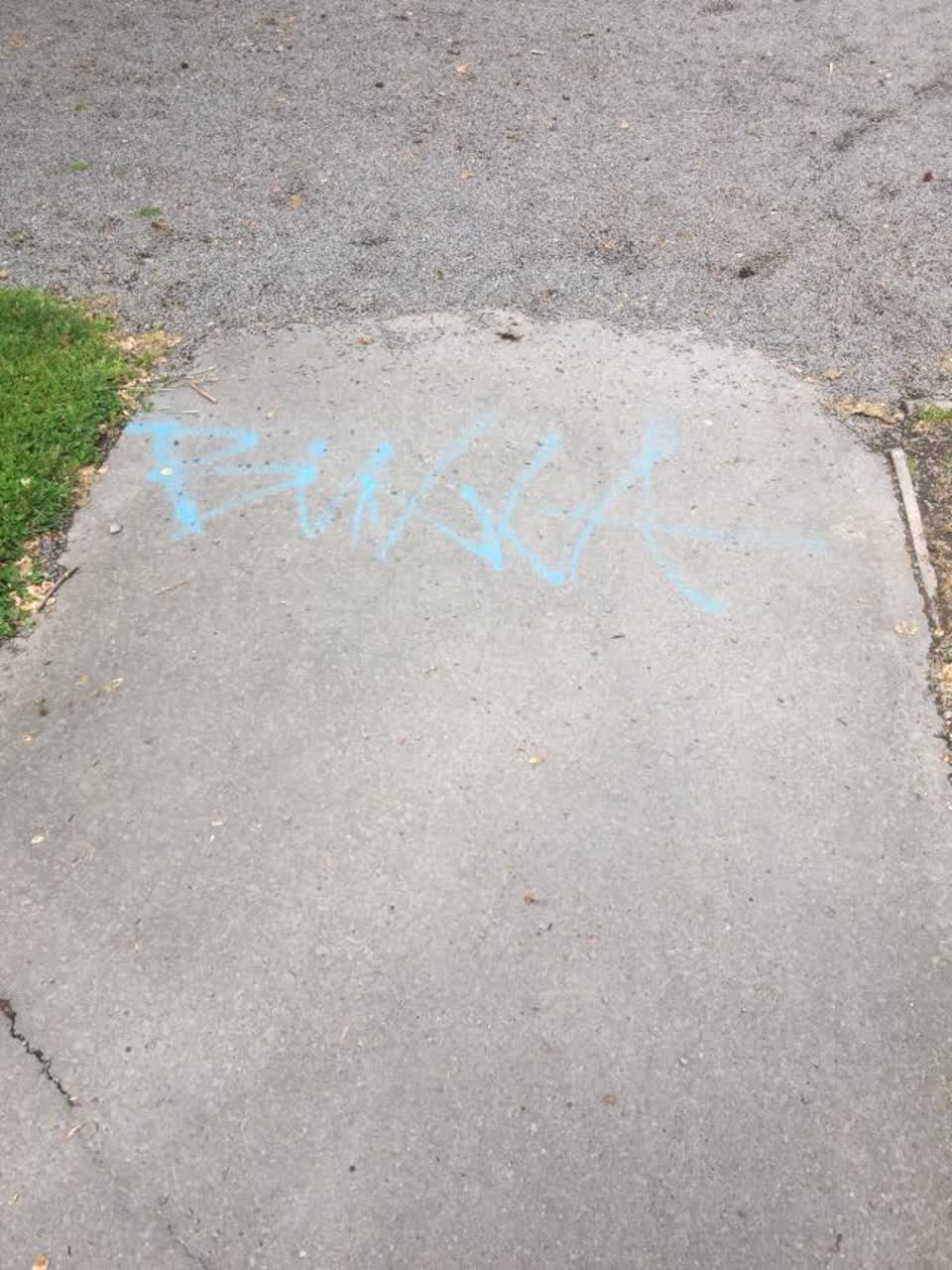 The photograph attached to this graffiti report
