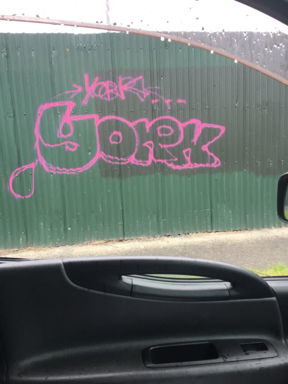 The photograph attached to this graffiti report