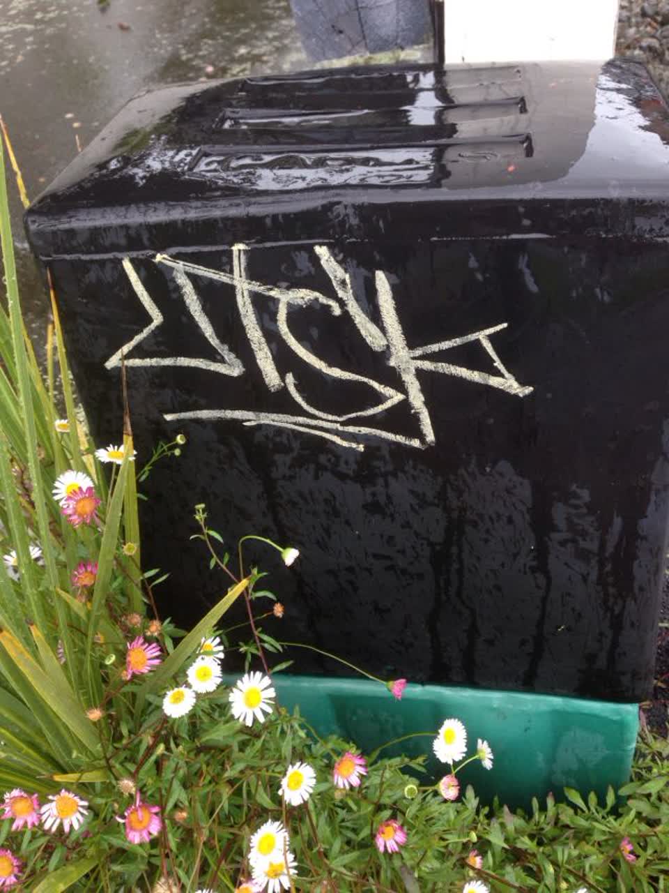 The photograph attached to this graffiti report