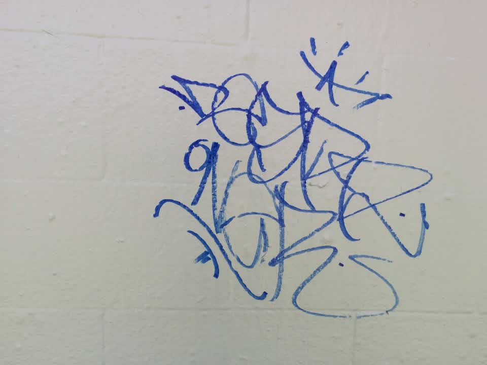 The photograph attached to this graffiti report