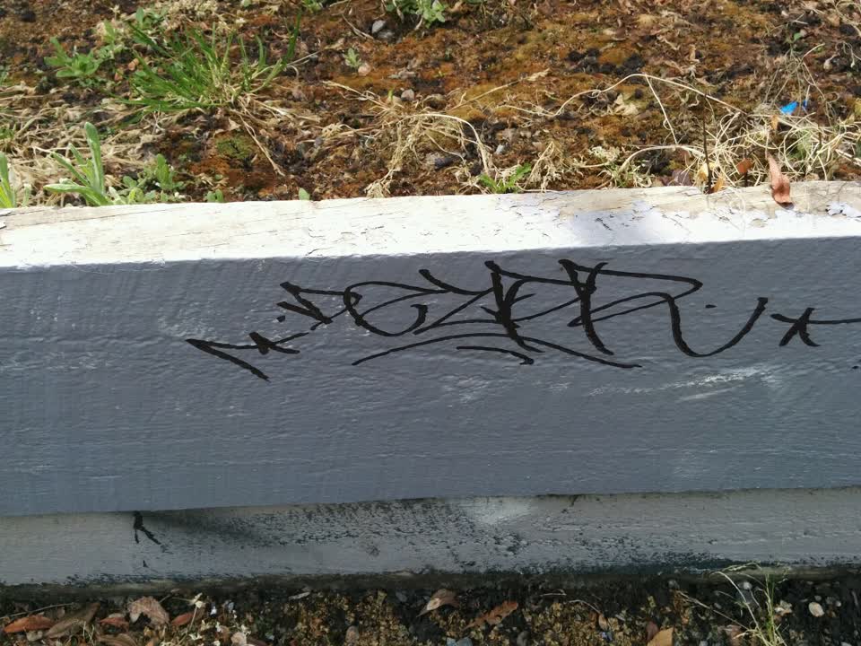 The photograph attached to this graffiti report