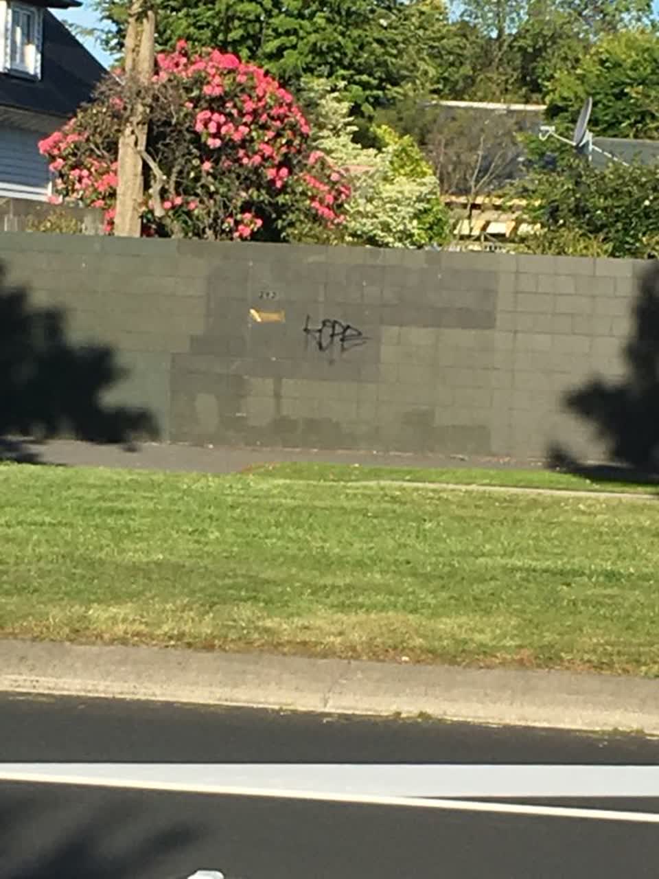 The photograph attached to this graffiti report