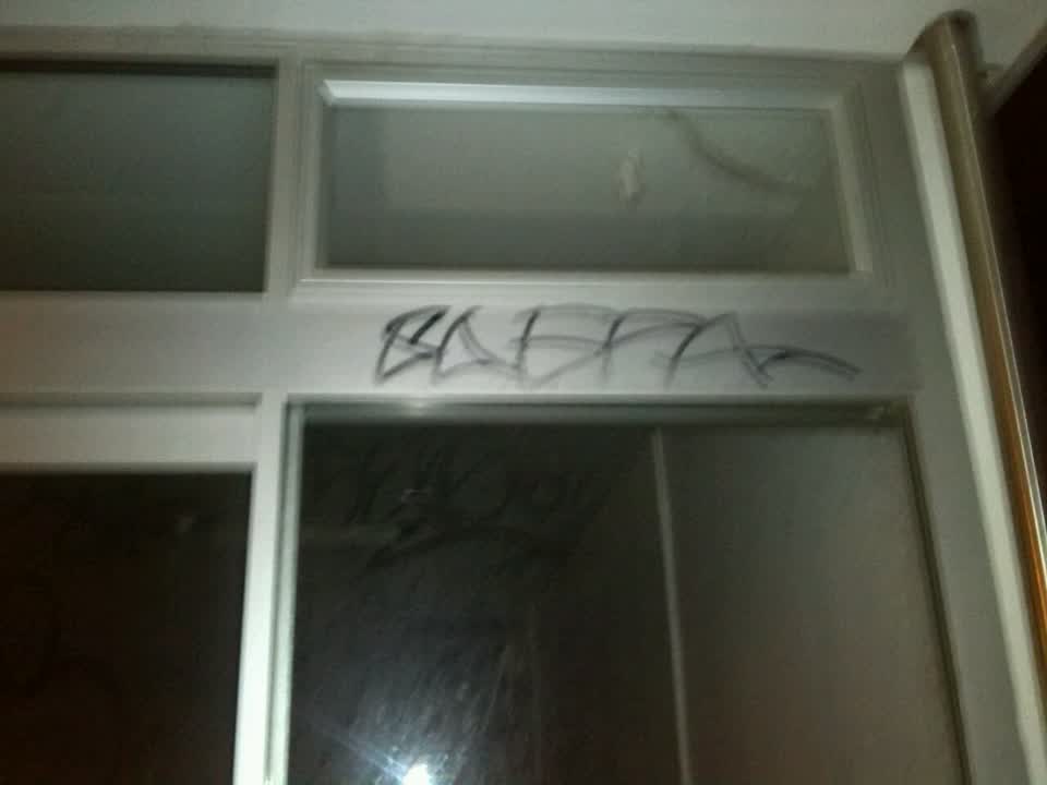The photograph attached to this graffiti report