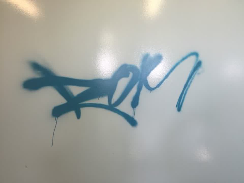 The photograph attached to this graffiti report