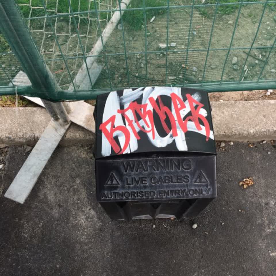 The photograph attached to this graffiti report