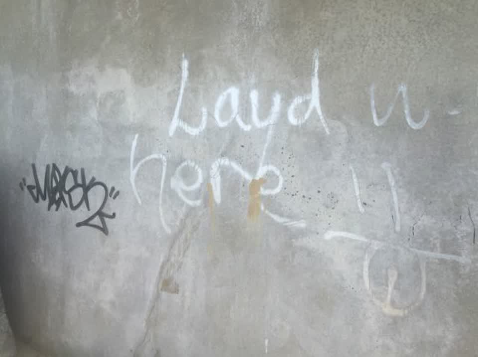 The photograph attached to this graffiti report