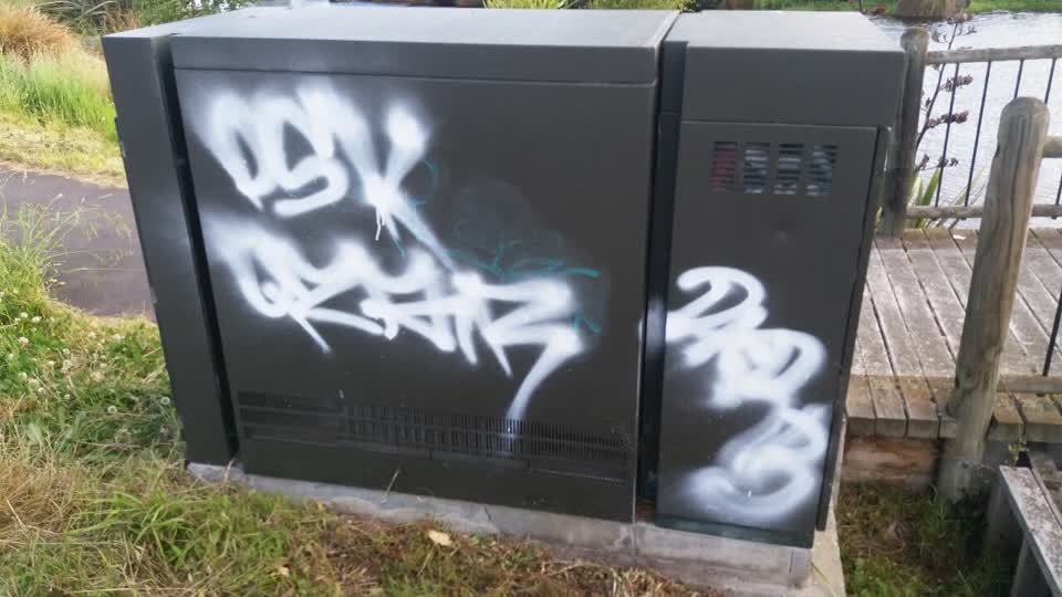 The photograph attached to this graffiti report