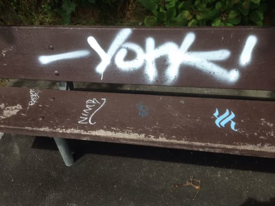 The photograph attached to this graffiti report