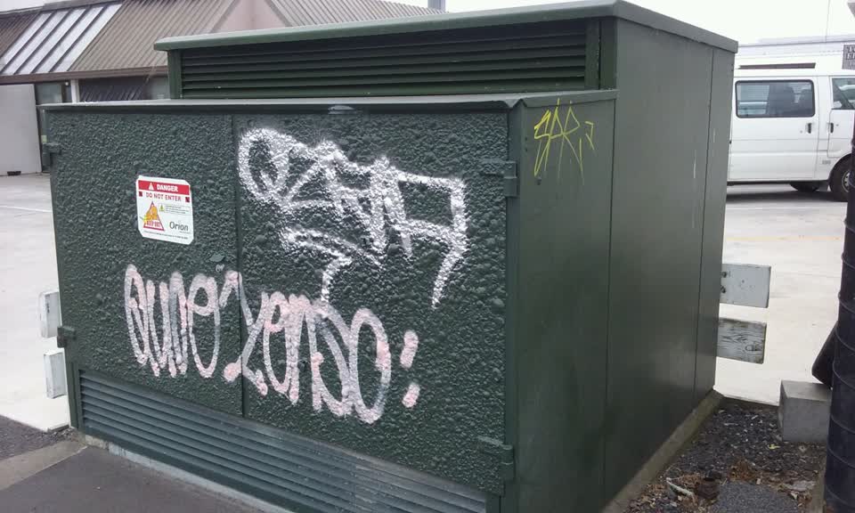The photograph attached to this graffiti report