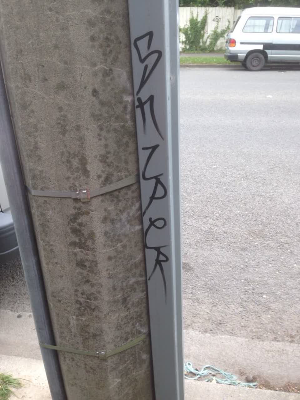 The photograph attached to this graffiti report