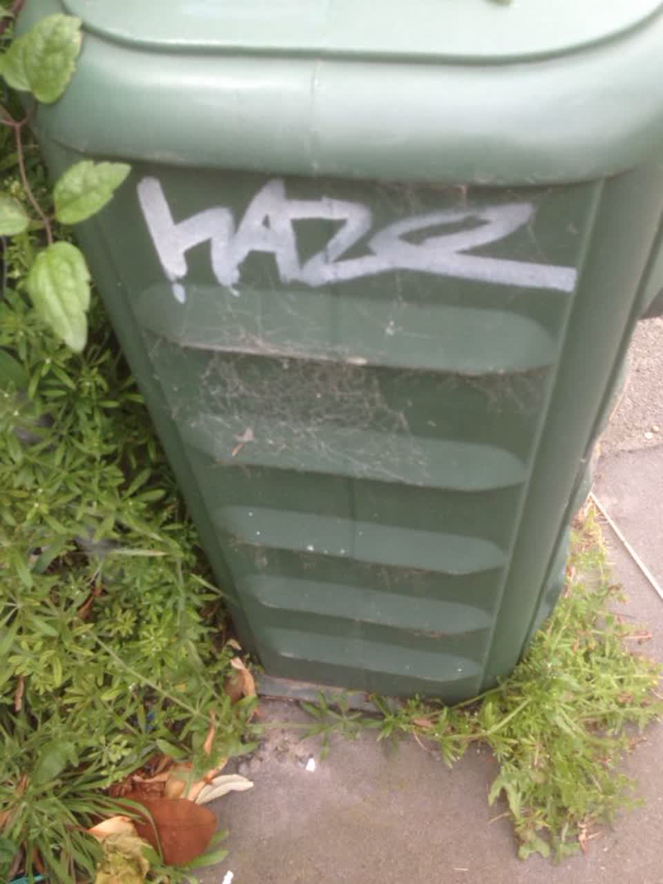 The photograph attached to this graffiti report