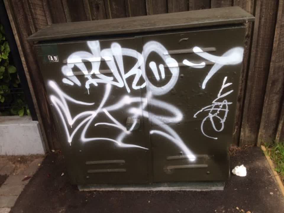 The photograph attached to this graffiti report