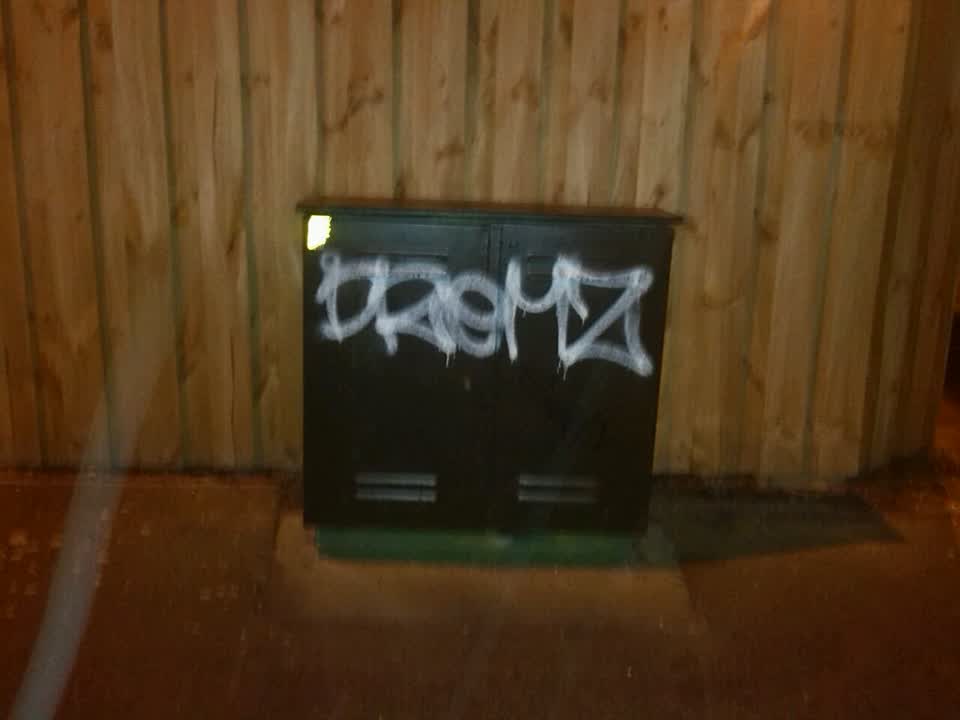 The photograph attached to this graffiti report