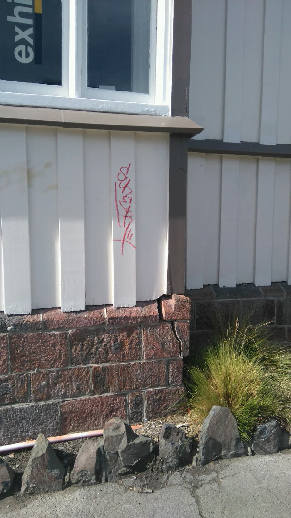 The photograph attached to this graffiti report