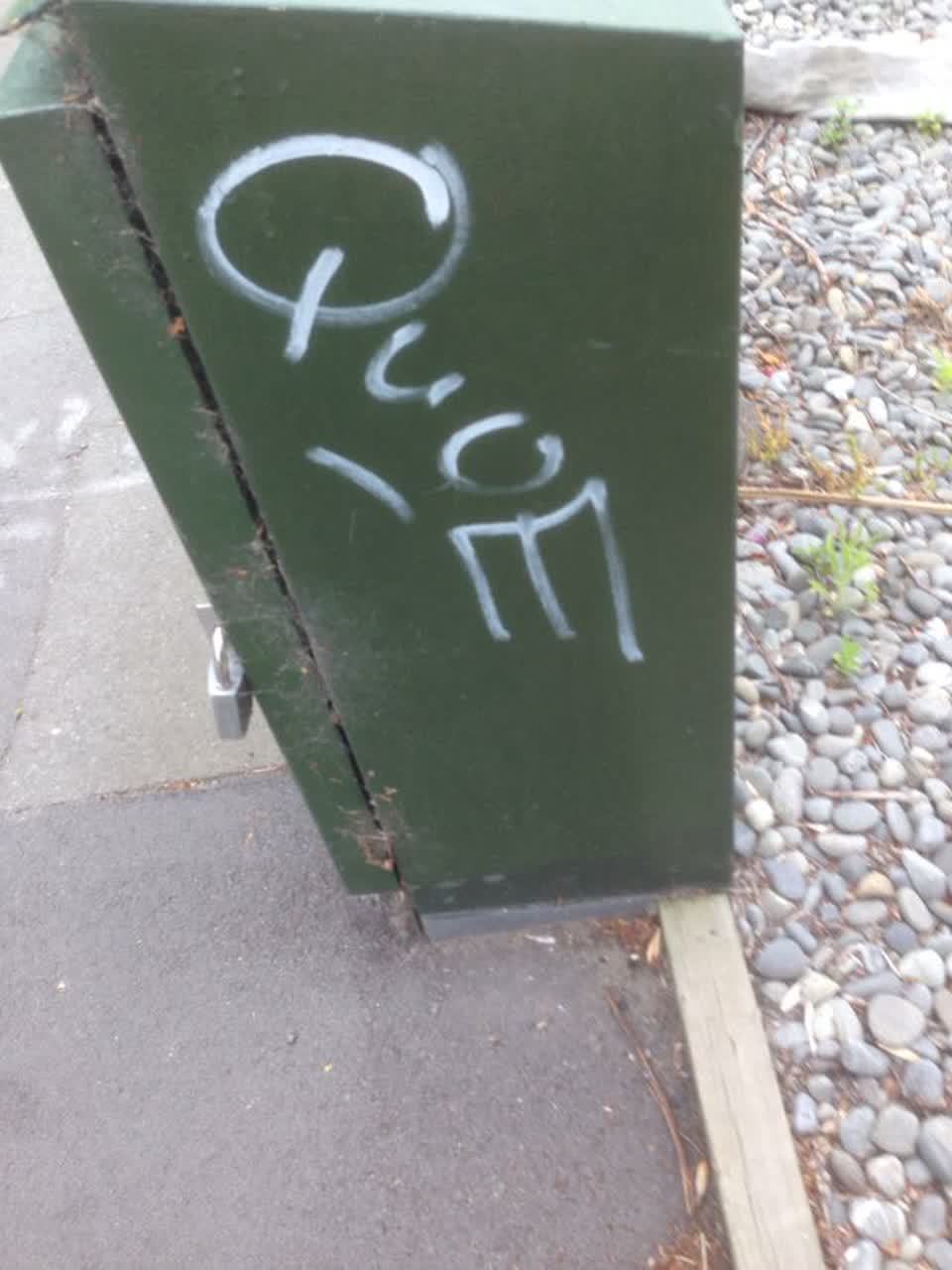 The photograph attached to this graffiti report