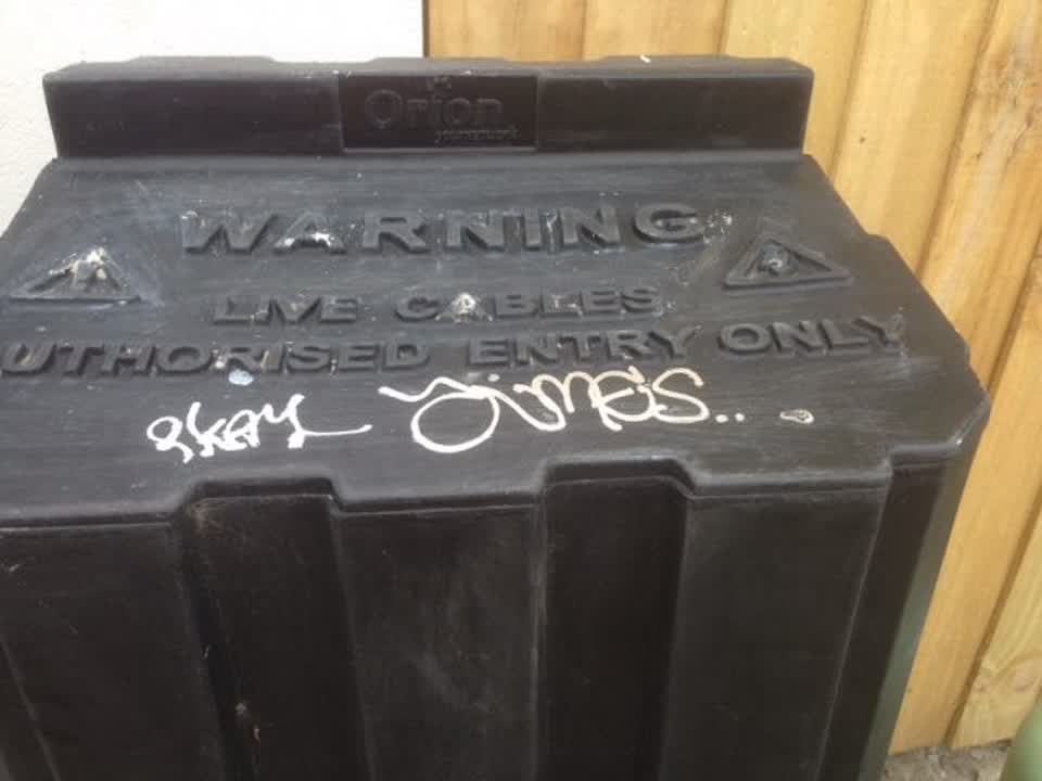 The photograph attached to this graffiti report