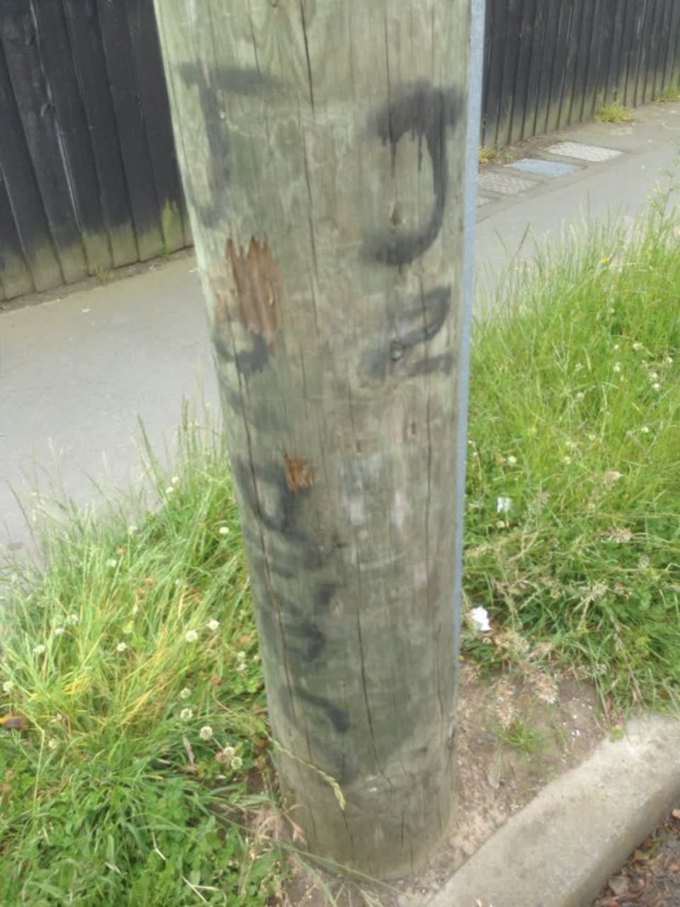 The photograph attached to this graffiti report