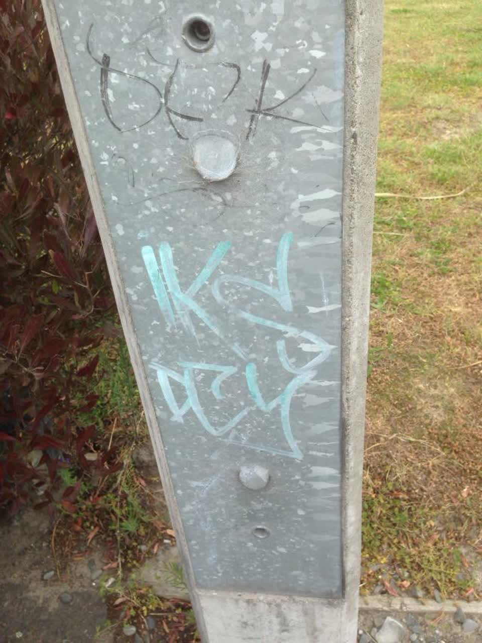 The photograph attached to this graffiti report