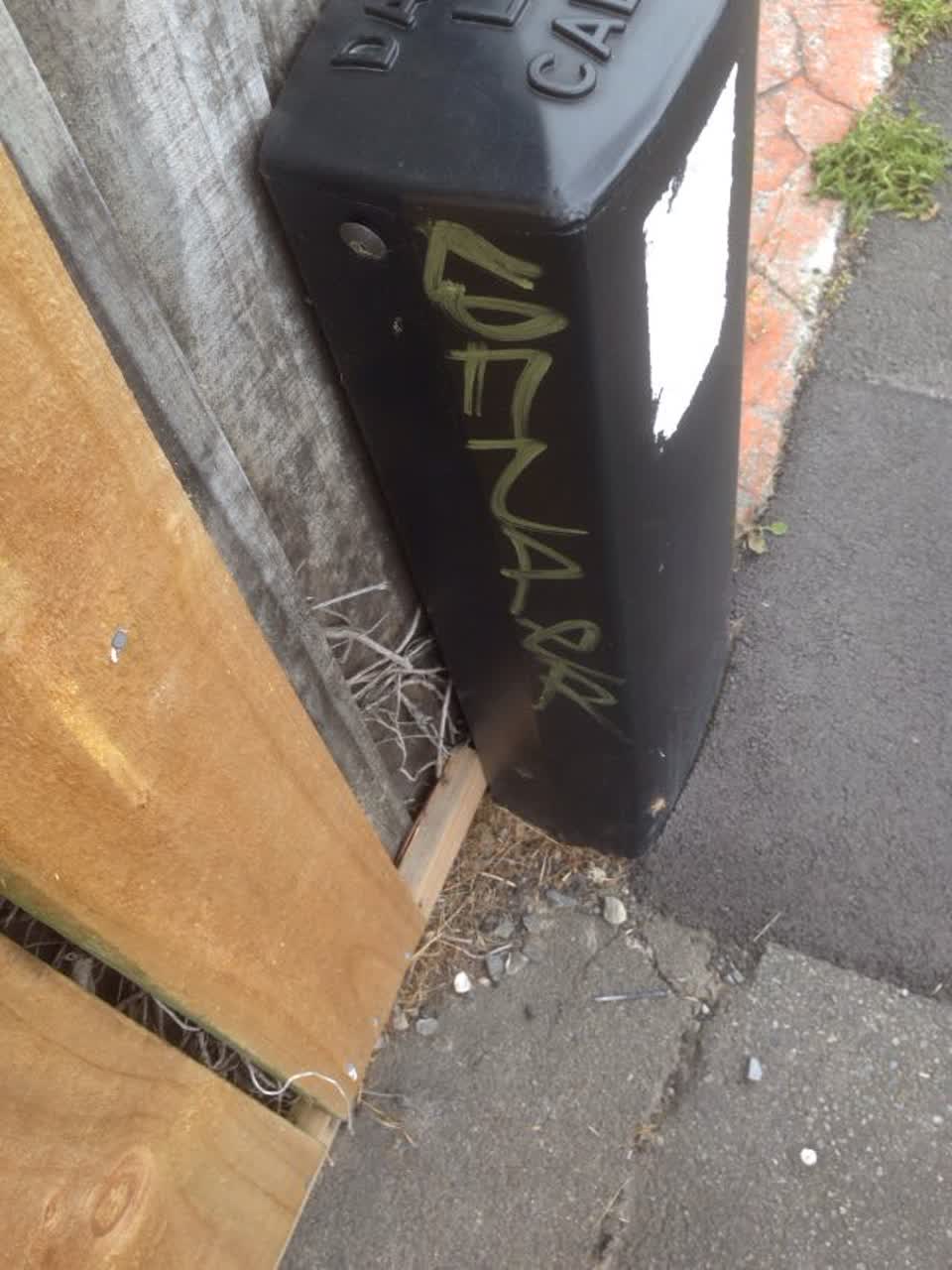 The photograph attached to this graffiti report
