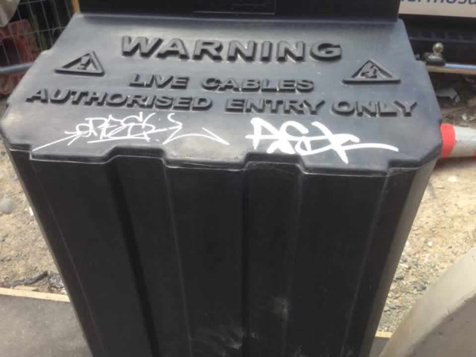 The photograph attached to this graffiti report