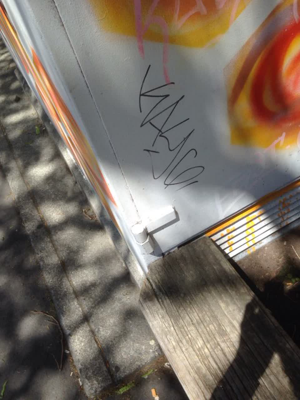 The photograph attached to this graffiti report
