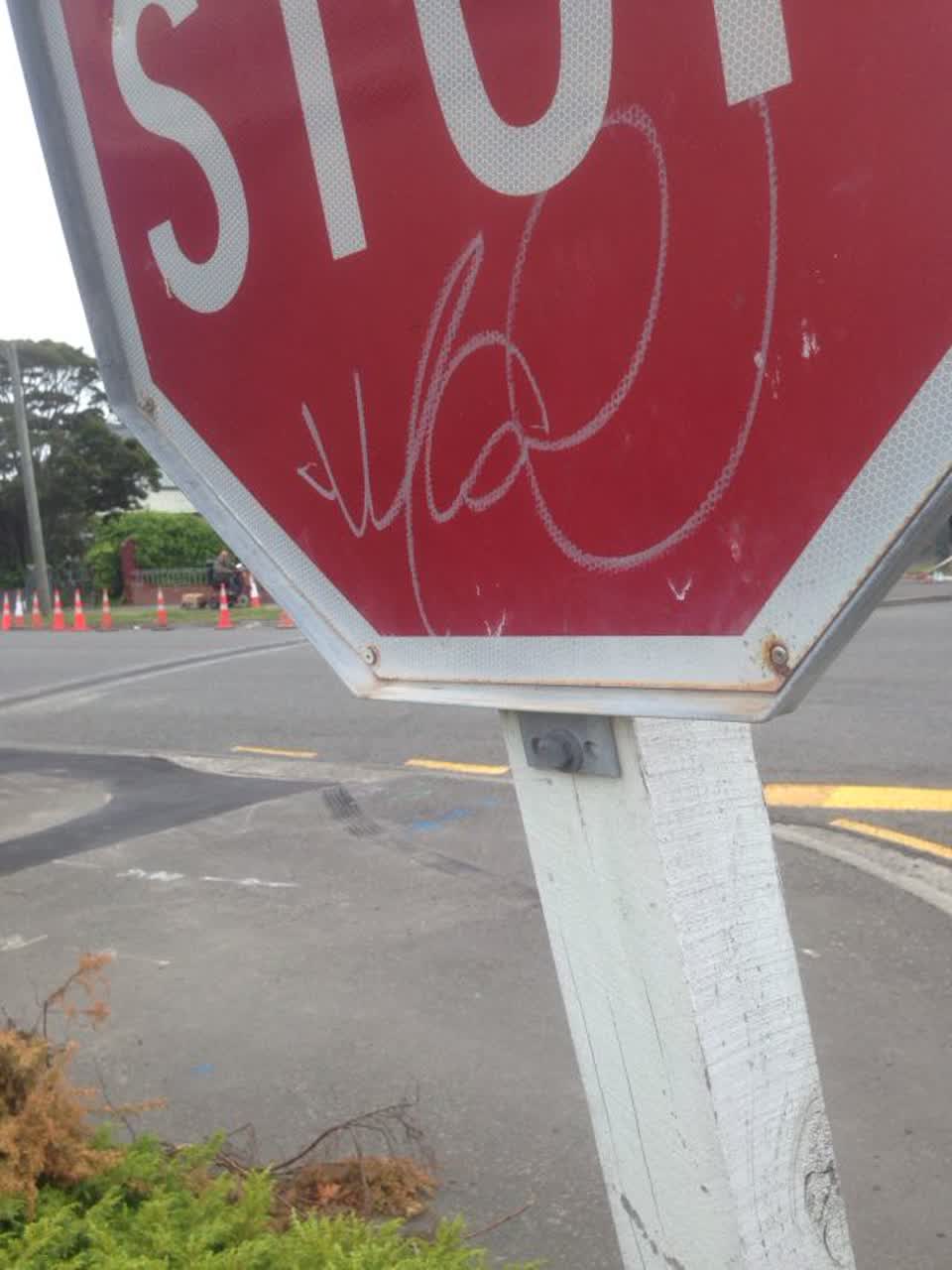 The photograph attached to this graffiti report