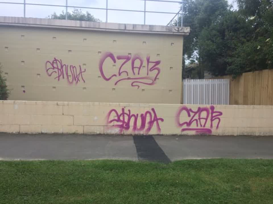 The photograph attached to this graffiti report