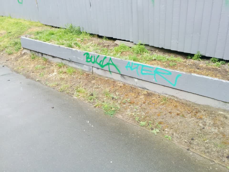The photograph attached to this graffiti report