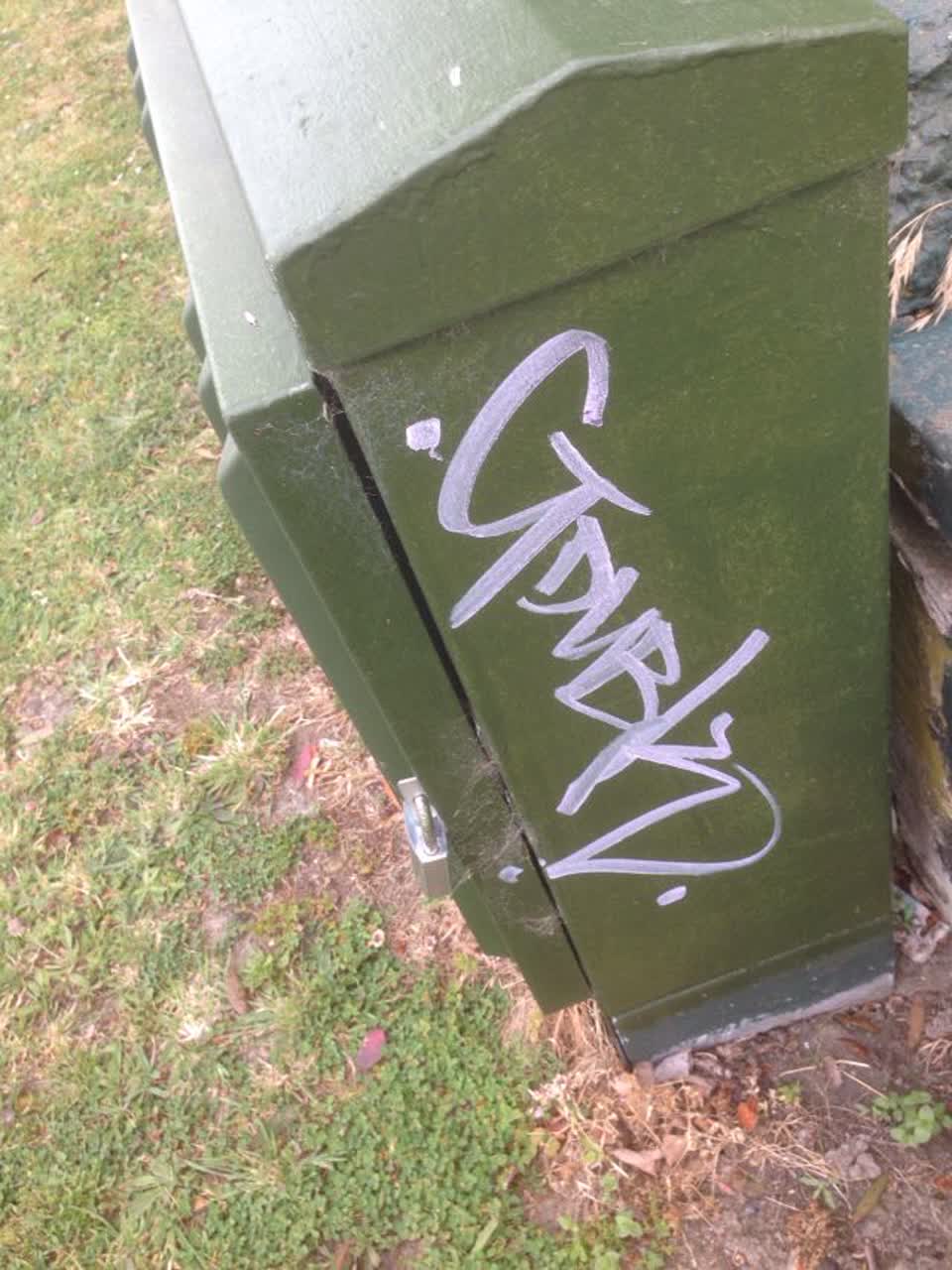 The photograph attached to this graffiti report