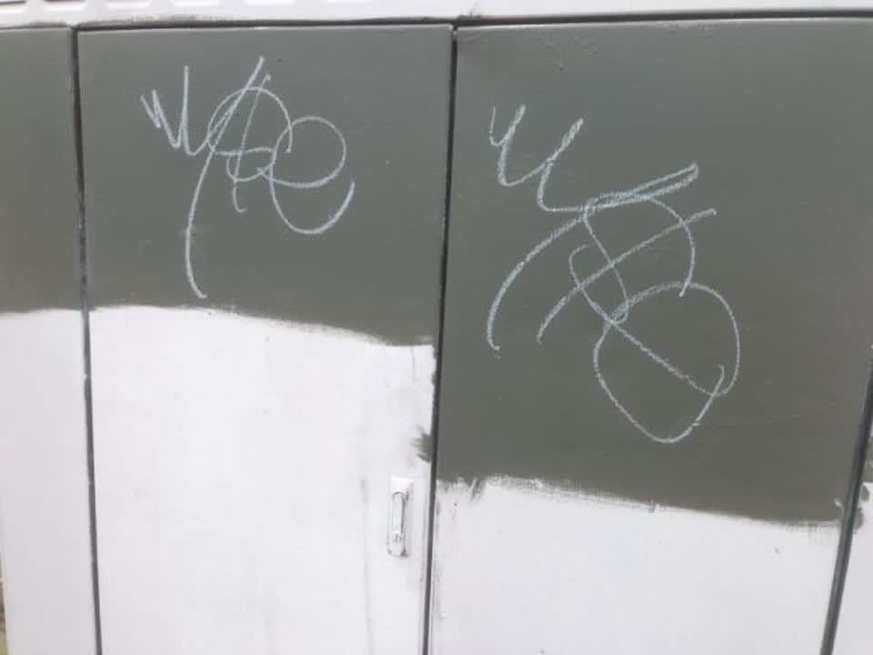 The photograph attached to this graffiti report