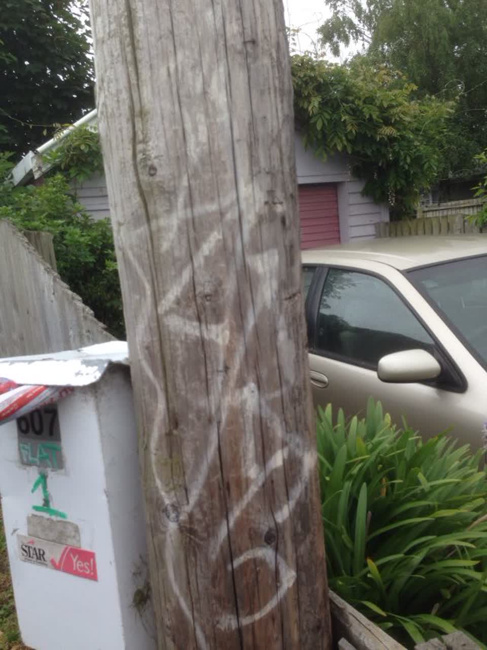 The photograph attached to this graffiti report