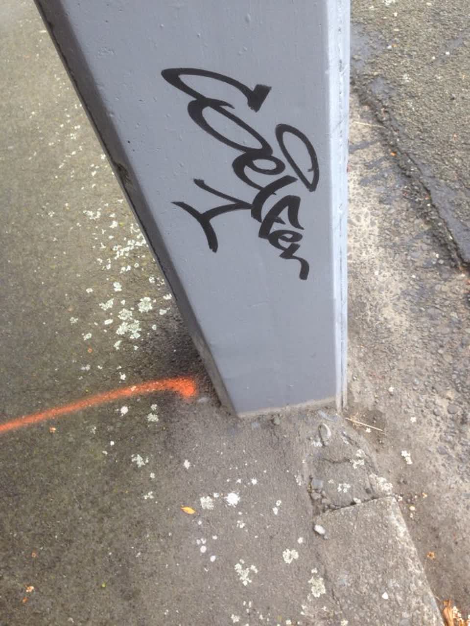 The photograph attached to this graffiti report