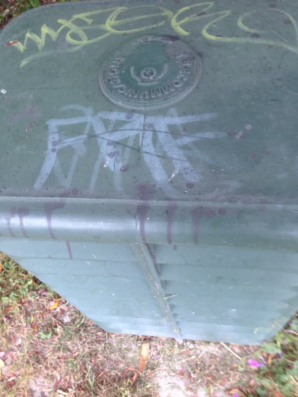 The photograph attached to this graffiti report
