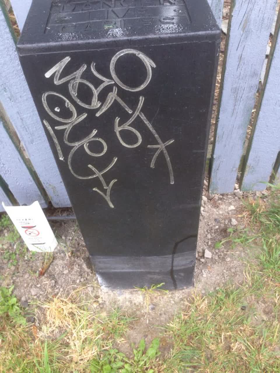 The photograph attached to this graffiti report