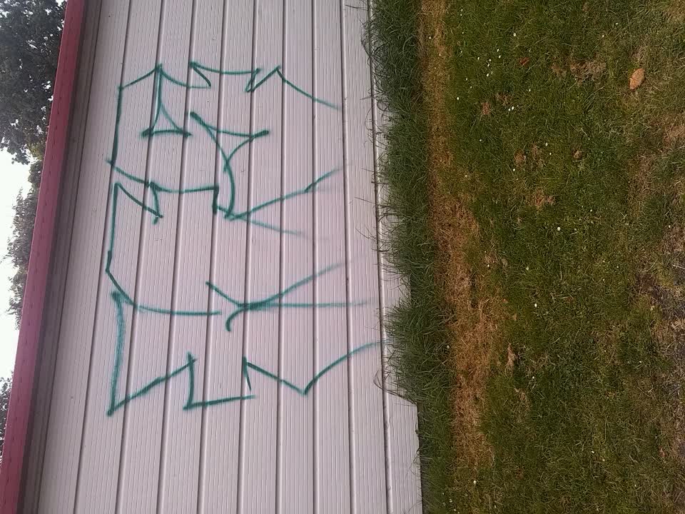 The photograph attached to this graffiti report